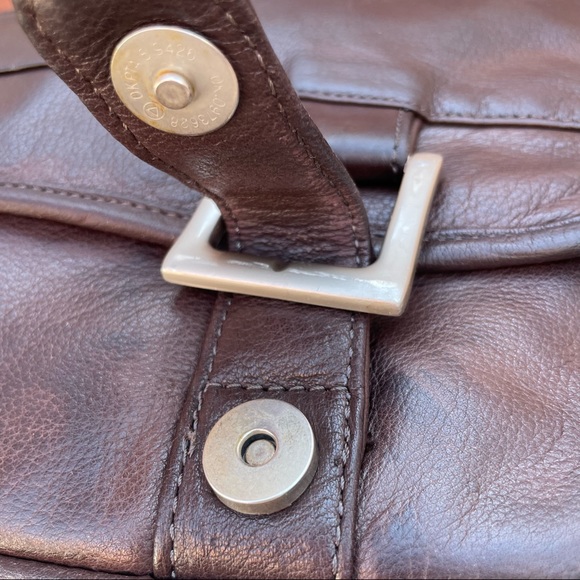 Canyon Outback Leather Goods Dark Brown Expandable Messenger Bag “ACN” debossed - Picture 7 of 14